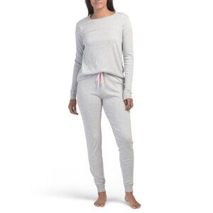 POPPY & CLAY Grey 2pc Cotton Sweet Pointelle Pajama Set